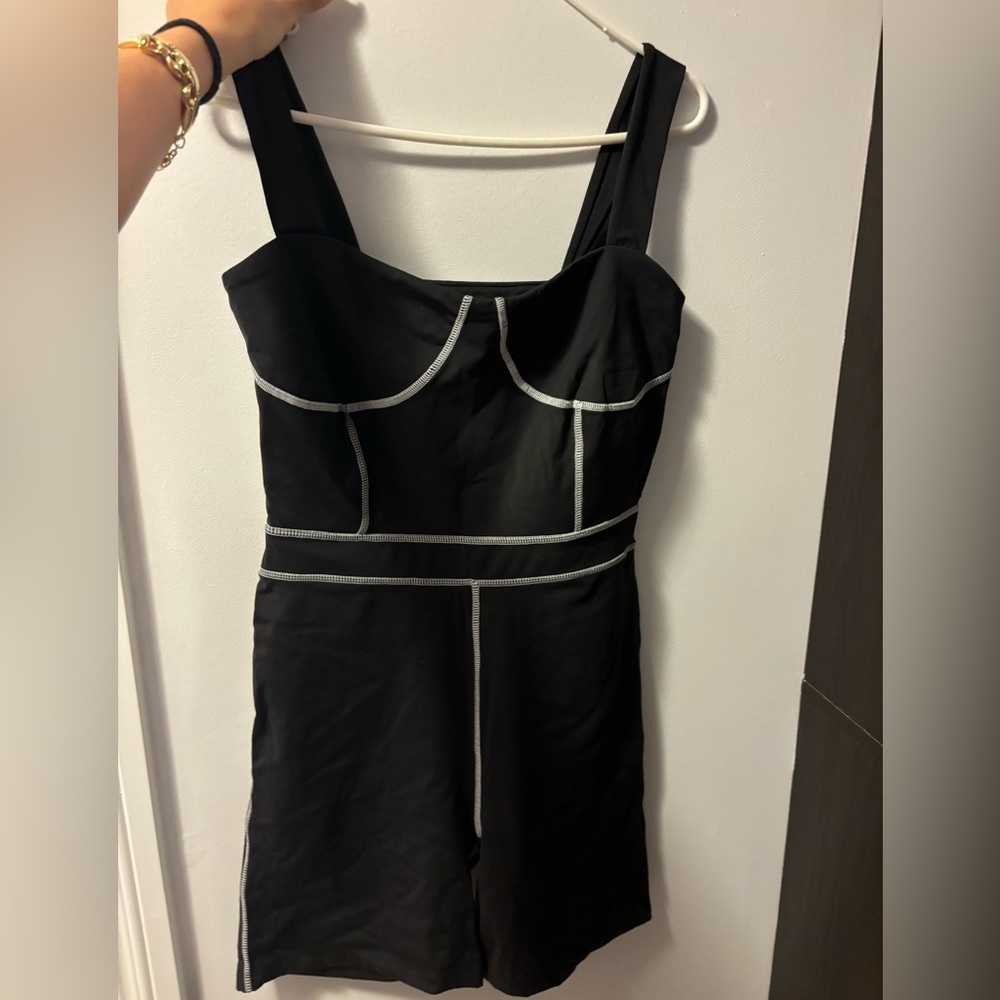 We wore what black short body suit